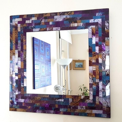 Square mosaic wall mirror