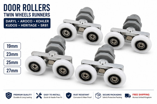 Shower door rollers twin - door,
