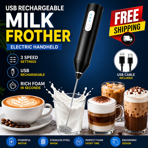 Usb rechargeable milk frother - usb,