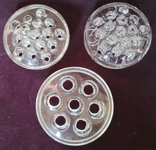 Three vintage glass flower