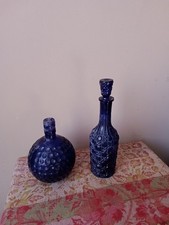 2 Vintage Blue Glass (Whisky)