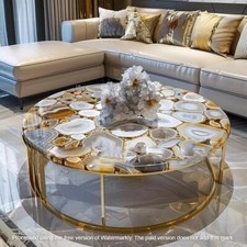 White Agate Coffee Table