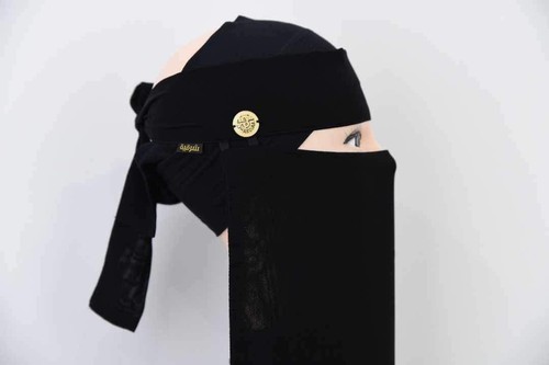 Round colour charm niqab - round,