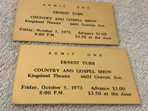 Ernest tubb concert tickets - ernest,