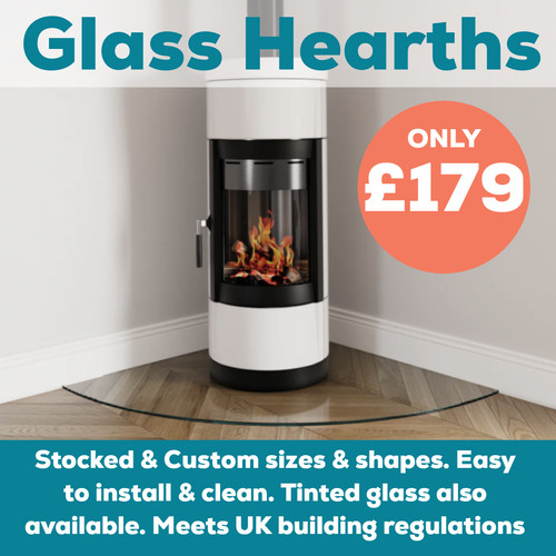 Glass hearth wood burning - hearth,