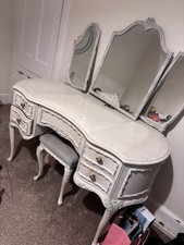 Dressing Table with Mirror Stool Set Makeup Desk for Bedroom