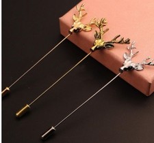 Bronze Gold Silver Stag Brooch