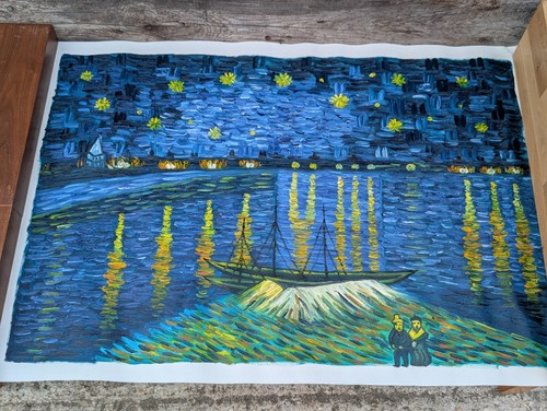 Large hand painted - large, oil