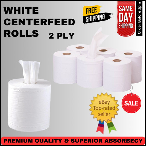 White ply centerfeed rolls - white, 2