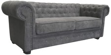 Venus Chesterfield Velour Fabric Sofa Bed 2 Seater 3 Seater Grey Teal Cream 