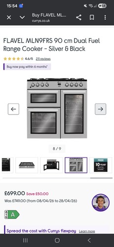 Range 90cm duel fuel cooker - range,