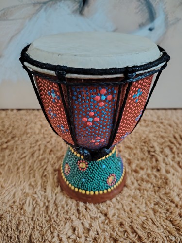 Small painted djembe drum - small,