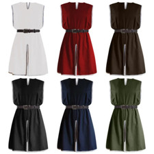 Medieval Renaissance Linen Shirt Top Tunic, Knight Viking Pirate Jerkin Costume