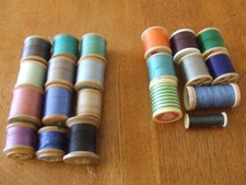 21 Assorted Vintage Reels of Sewing Cottons.