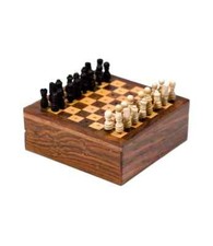 Mini Travel Chess Set Wooden Portable Pocket Chess Board Game Peg Pieces Gift