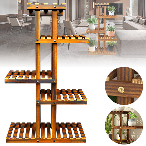 Tier wooden plant shelf rack - plant,