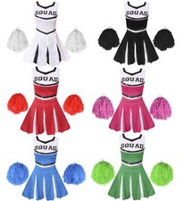 CHEERLEADER FANCY DRESS COSTUME ADULTS CHEER UNIFORM OUTFIT HIGH SCHOOL SPORT