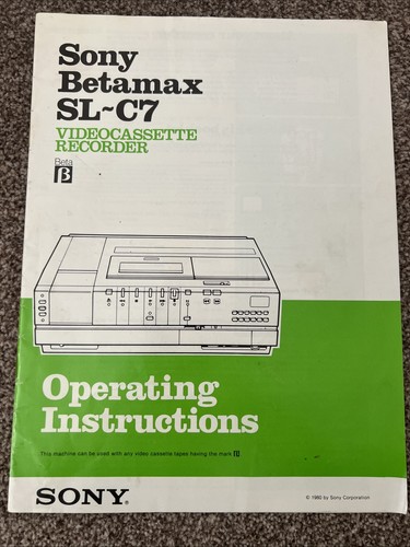 Sony betamax operating - sony,