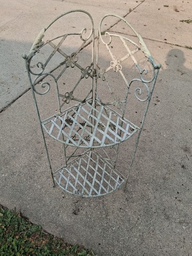 Vintage wrought iron tier - wrought, 2-tier
