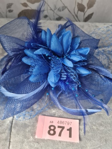 Ladies blue fascinator - blue,