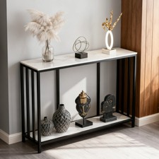 Long High Gloss Console Table Entryway Marble Sofa Storage Side Tables Furniture