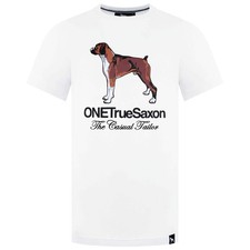 One True Saxon Dawg Short Sleeve Crew Neck Mens White T-Shirt SX2A123220WHTSTK