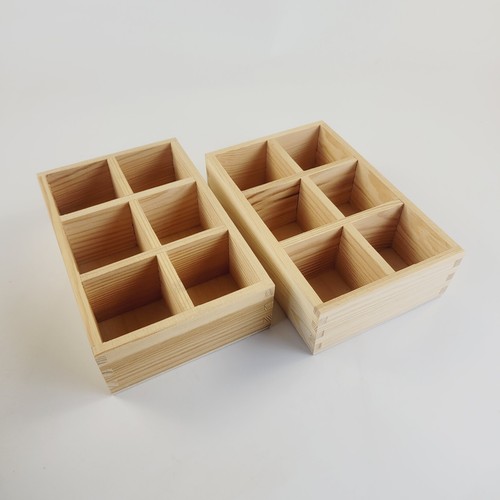 Wooden box with - , six