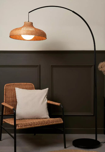 Very home black arc floor - floor, lamp