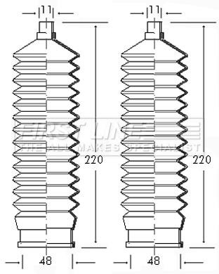 First line steering boot kit - line,