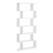 HOMCOM Bookcase, 6 Tier Shelf