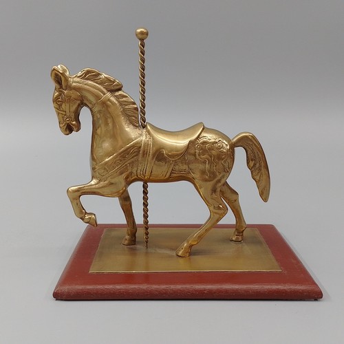 Brass carousel horse ornament - brass,