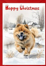 Chow Chow Dog Christmas Card A6 (4" x 6") (Blank inside) by Starprint
