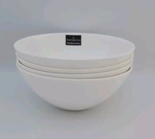4 Dartington White Cereal Bowls Fine Bone China 17.5cm Classic Coupe Stylish