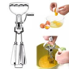 Hand Crank Egg Beater Stainless Steel Rotary Hand Whisk Manual Egg Mixer Kitchen