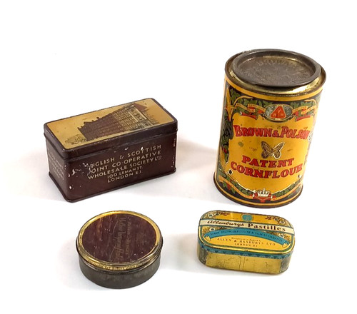 Vintage empty metal tins - vintage,