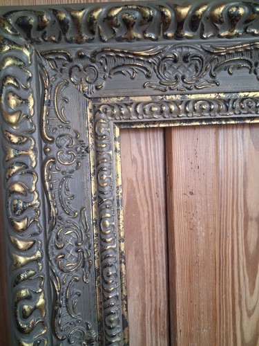 Picture frame large gold - picture, grey