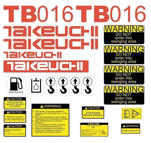 Decal sticker set - sticker, takeuchi