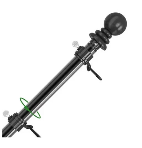 6ft wall mounted flag pole - 6ft, wall-mounted