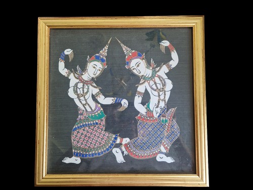 Vintage thai silk painting - thai,