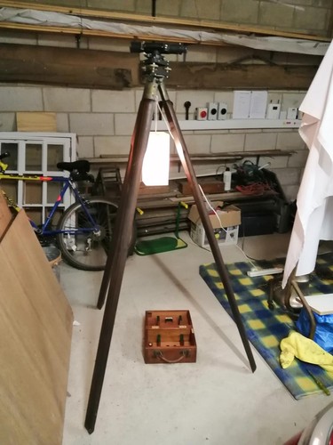 Antique survey tripod with
