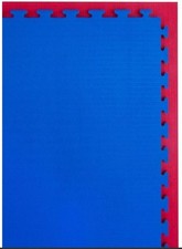 10 x 20mm Premium Tatami  Red and Blue 1m x 1m Reversible Jigsaw Mats
