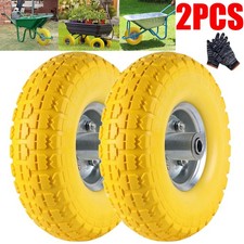 2PCS 10" Puncture Burst Proof Solid Rubber Sack Truck Trolley Wheel Spare Tyres