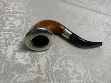 ANTIQUE SILVER MOUNTED MEERSCHAUM CALABASH SMOKING PIPE HALLMARK BIRMINGHAM 1908