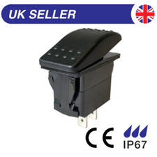 Marine Rocker Switch, 21mm x 37mm, 20A 12Vdc 10A 24Vdc, On-Off, Waterproof IP 67