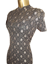 WALLIS ❤️ VINTAGE GOLD & BLACK WIGGLE LACE LONG PARTY BALL MAXI DRESS SIZE 16