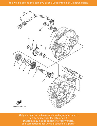 Yamaha kick axle assy - yamaha,