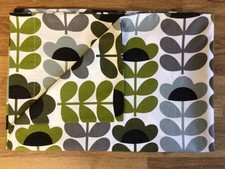 USED 1 Pillowcase Made W/ Orla Kiely Sweet Pea in Sea Blue Cotton Percale