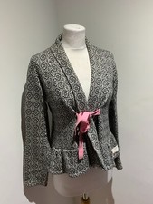 Odd Molly wrap cardigan Size 1 UK 8 10 tie front pattern knit cotton blazer