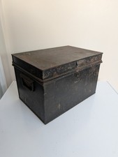 Antique Steel Metal Deed Box