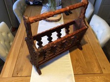 Vintage Magazine Rack Wooden Rustic